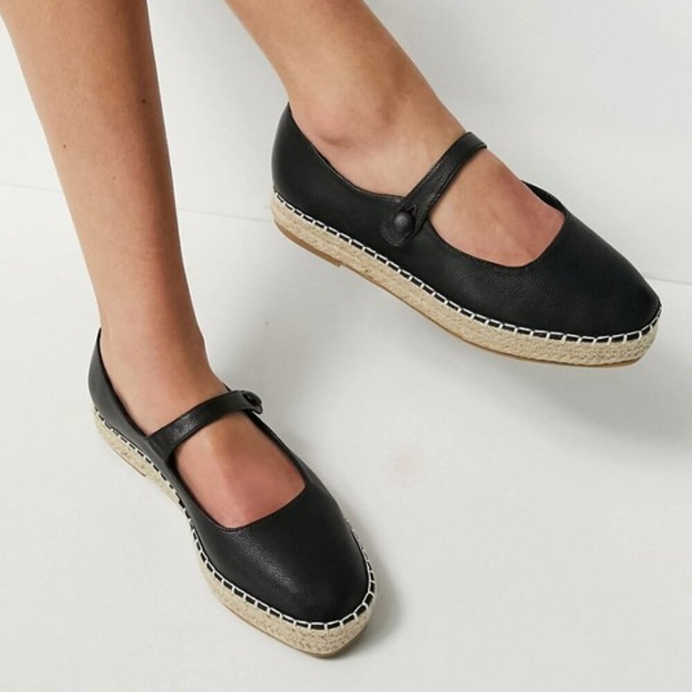 ASOS Black Mary Jane Espadrille Flats - Picture 3 of 9